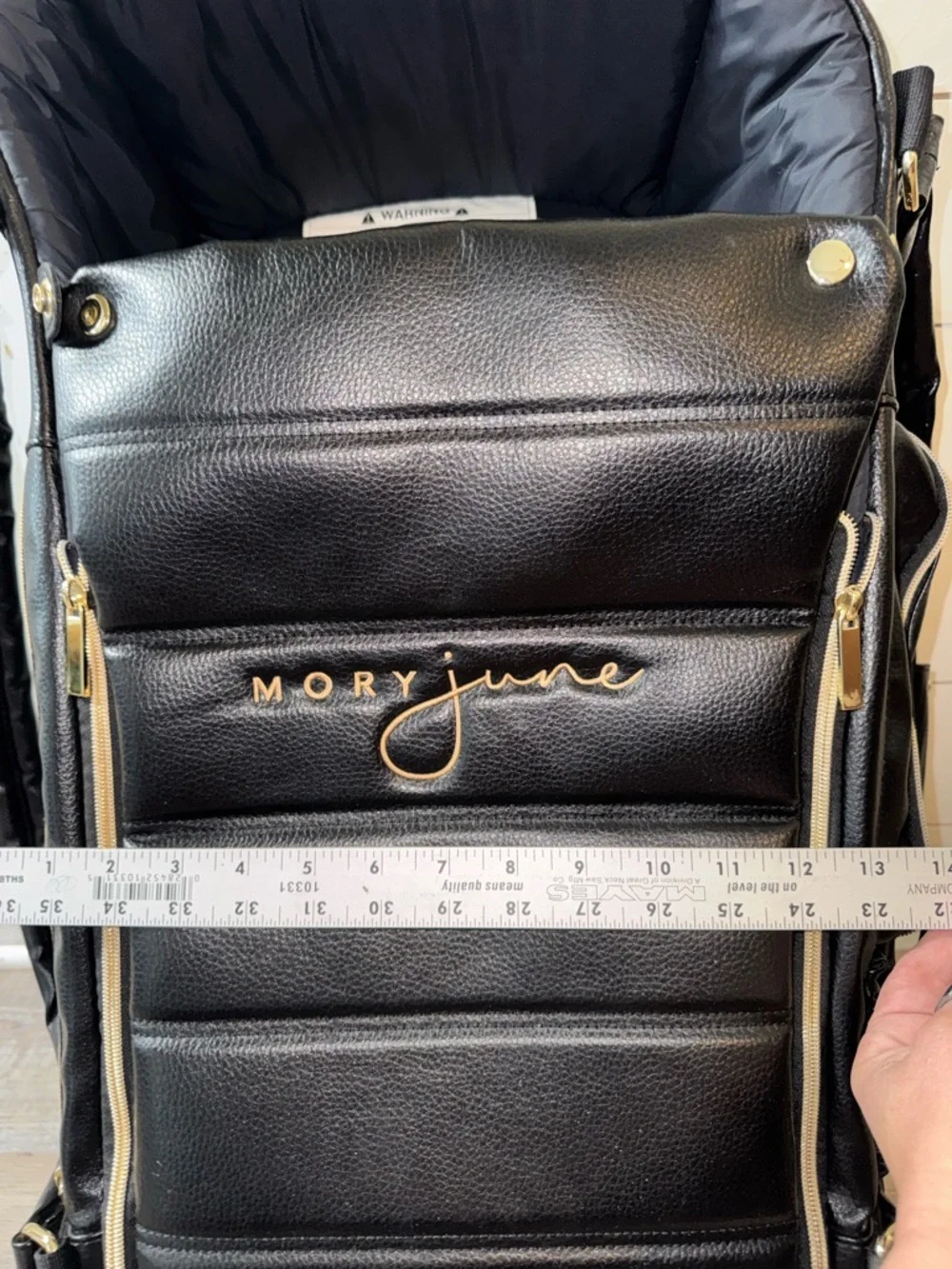 Mory June Obsidian Moses Basket Diaper Bag Black nwot